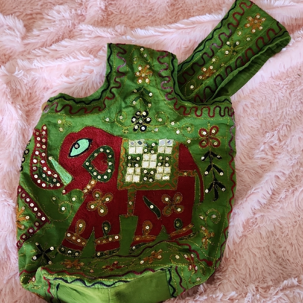 Elephant Embroidered Crossbody Bag